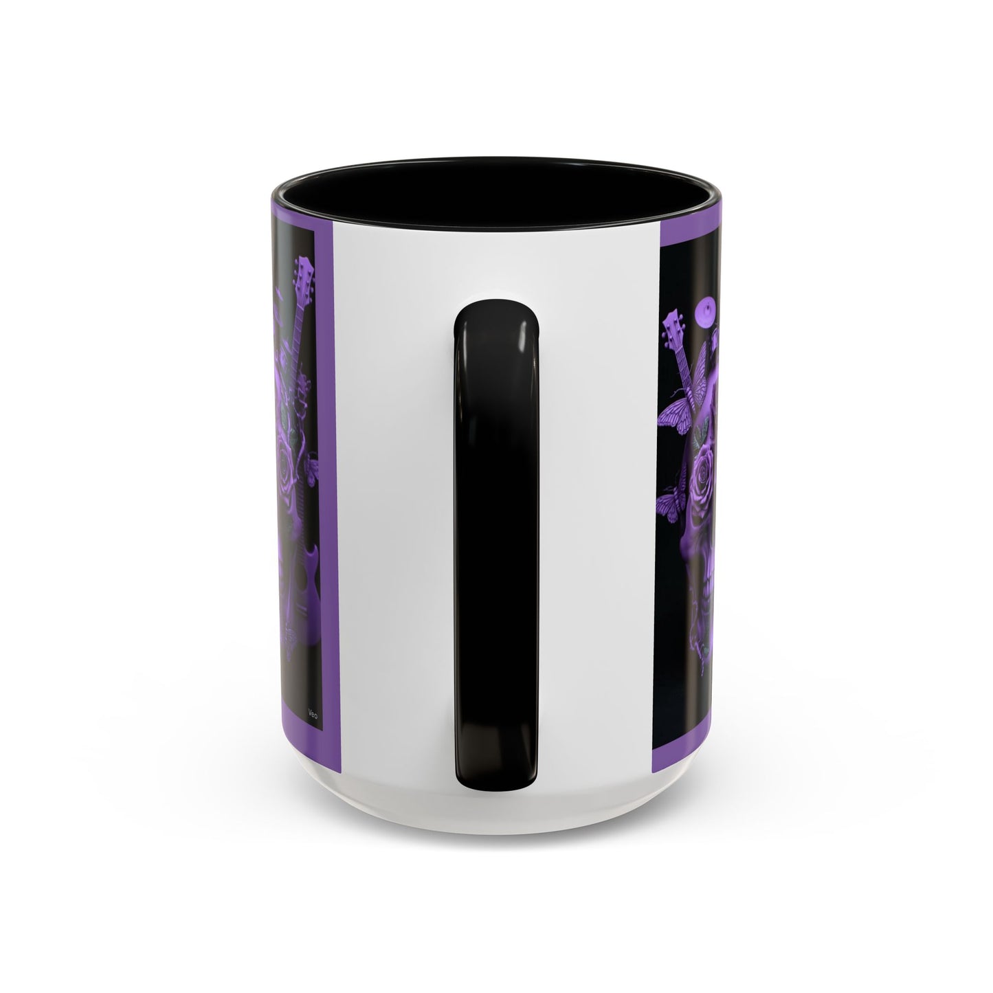 Purple Skull & Roses Coffee Mug — Gothic Rock Music Accent Mug (11/15oz)