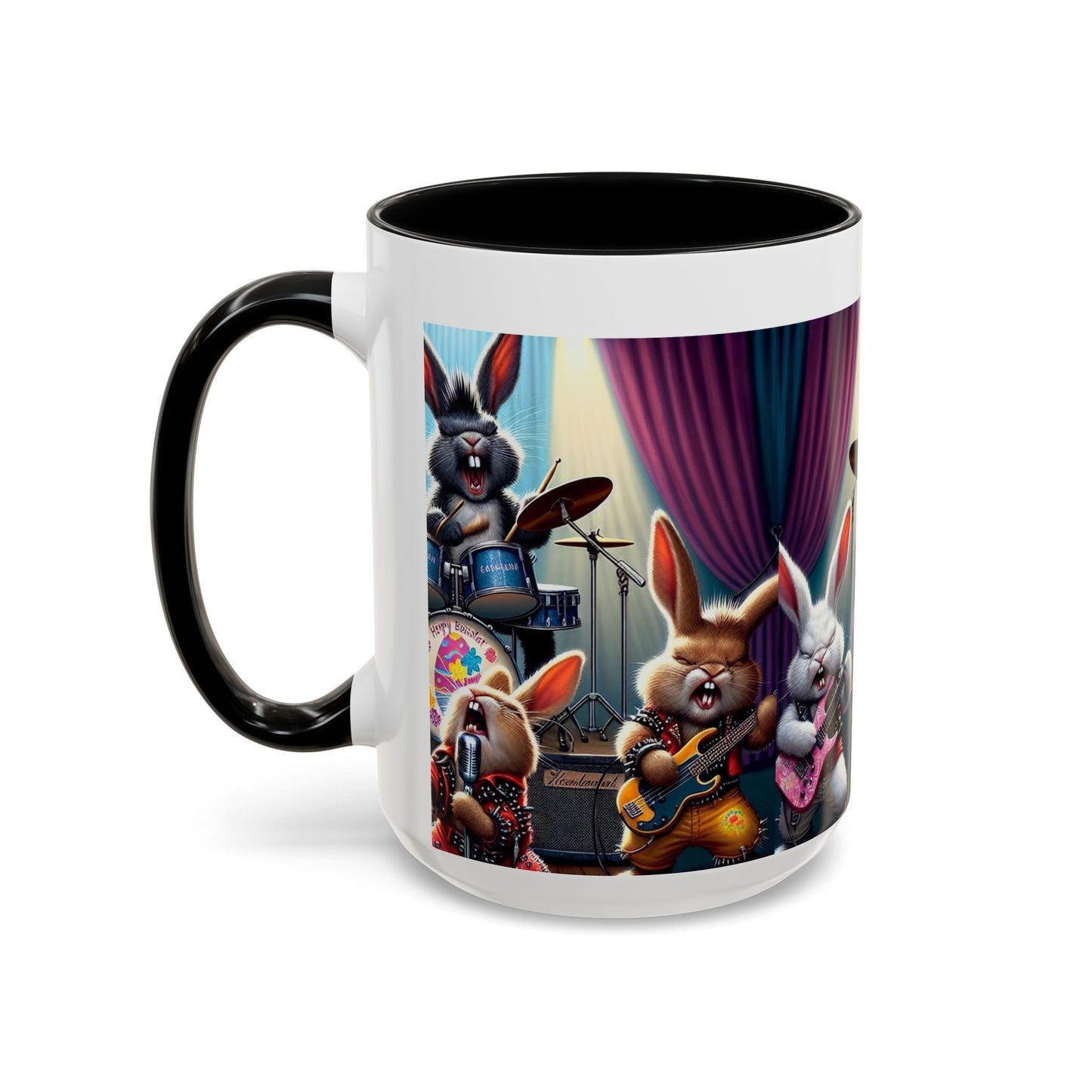 Rockin' Bunny Band Coffee Mug - 11/15oz Accent Mug for Music Lovers