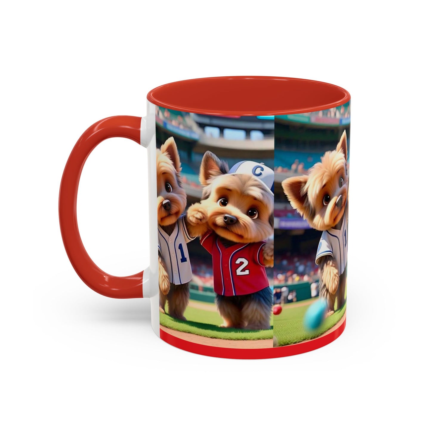 Cute Sports⚾️🐾🐾 Dog Accent Coffee Mug - Perfect for Pet Lovers and Sports Fans