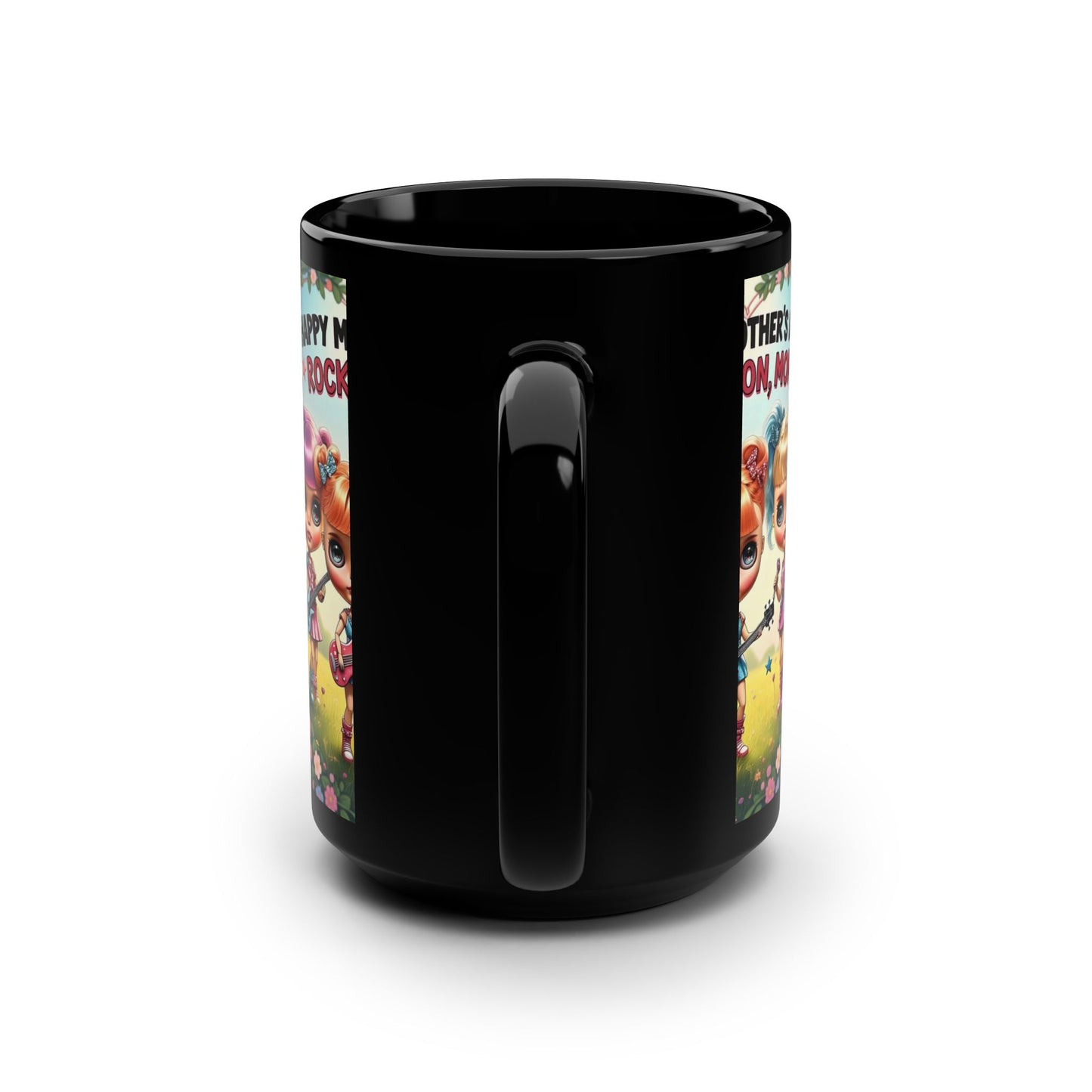 Happy Mother's Day Rock On Mug - 15oz Black Coffee Cup for Moms