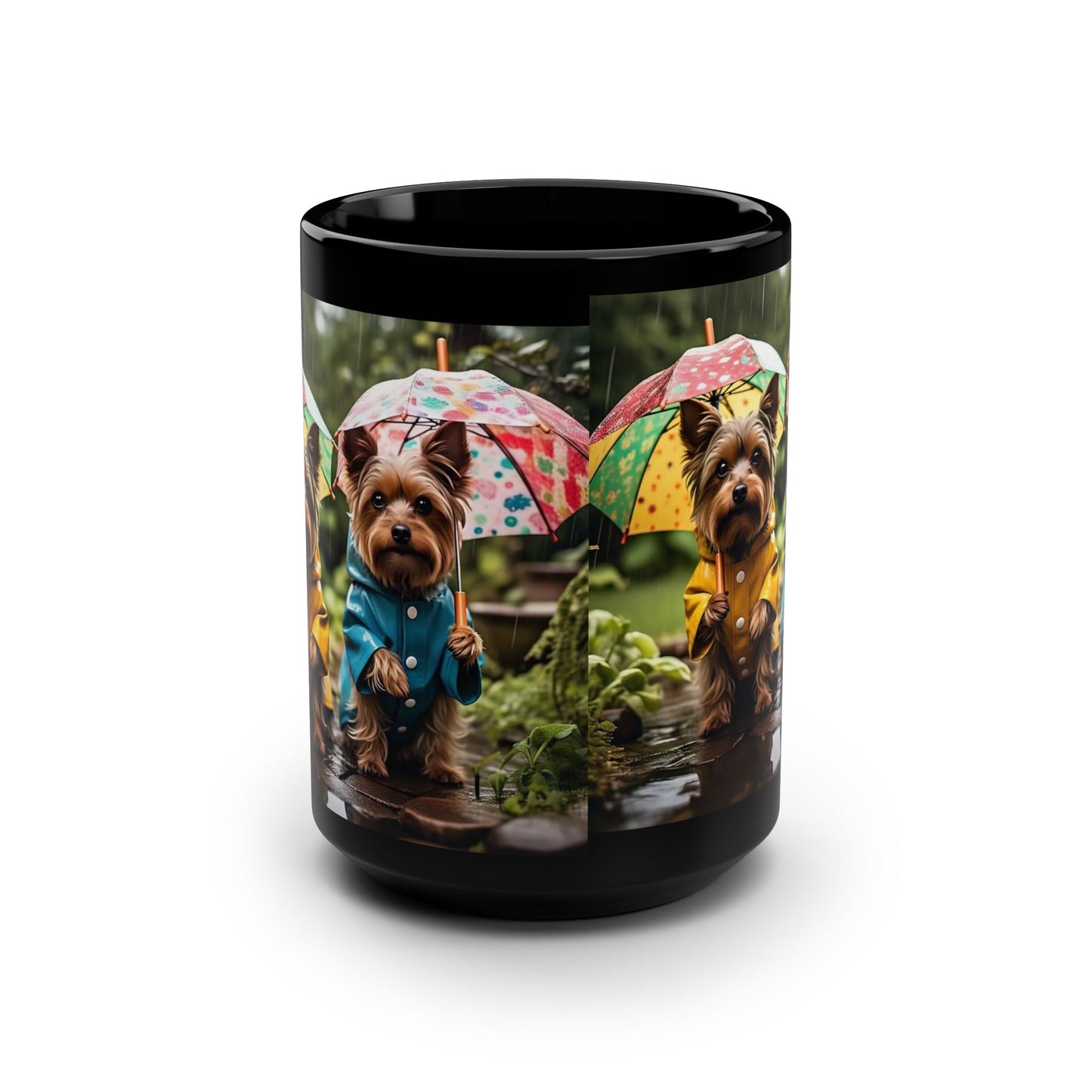 Cute Yorkie Dog Black Mug - 15oz, Perfect Gift for Pet Lovers