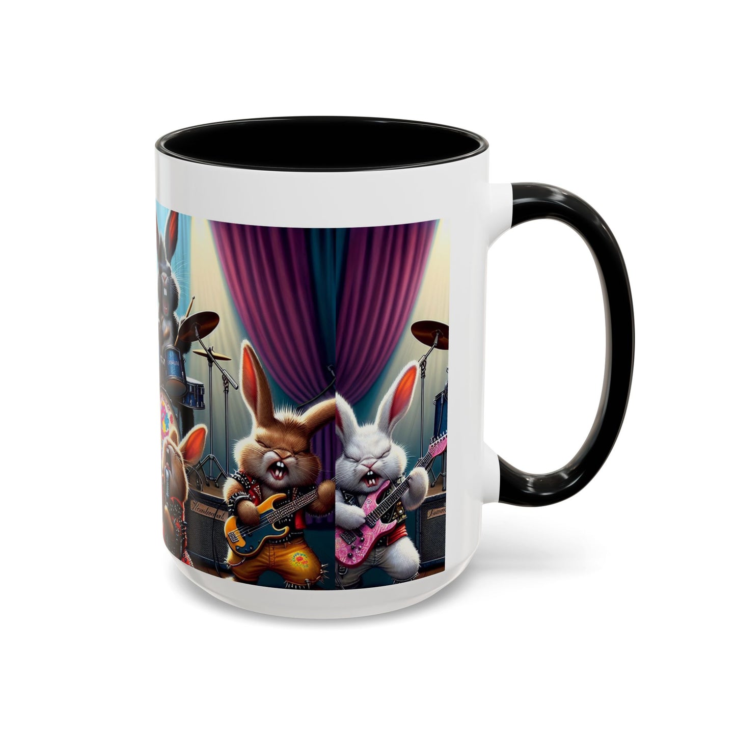 Rockin' Bunny Band Coffee Mug - 11/15oz Accent Mug for Music Lovers