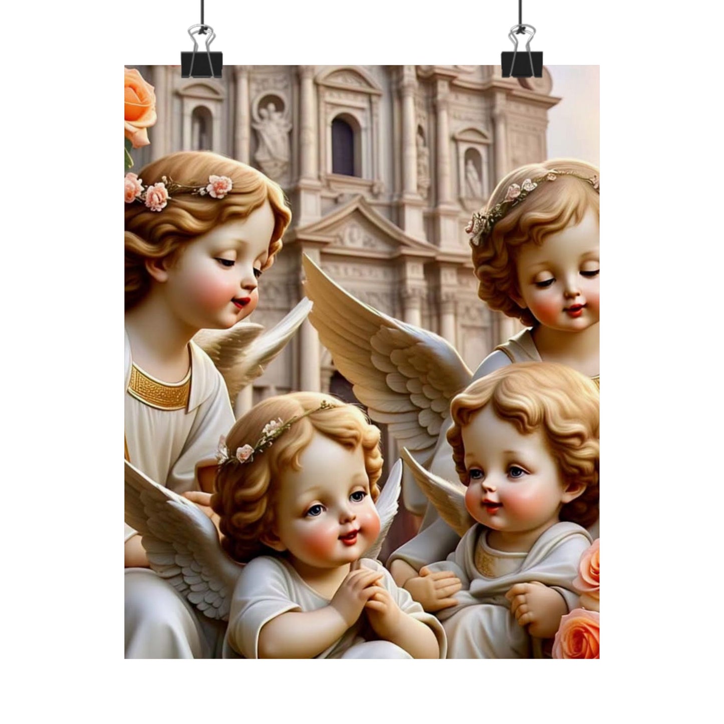 Angelic Cherub Poster Set - Serene Wall Art for Nursery & Kids' Rooms