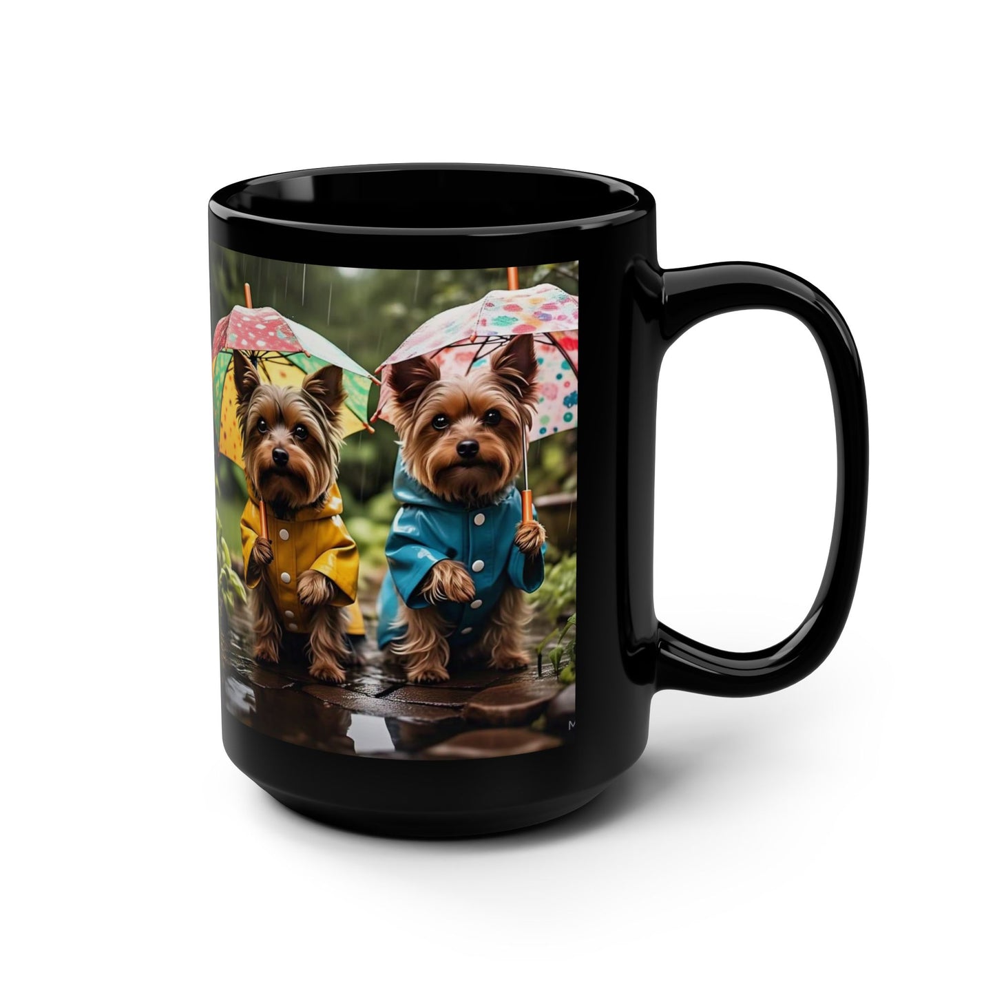 Cute Yorkie Dog Black Mug - 15oz, Perfect Gift for Pet Lovers