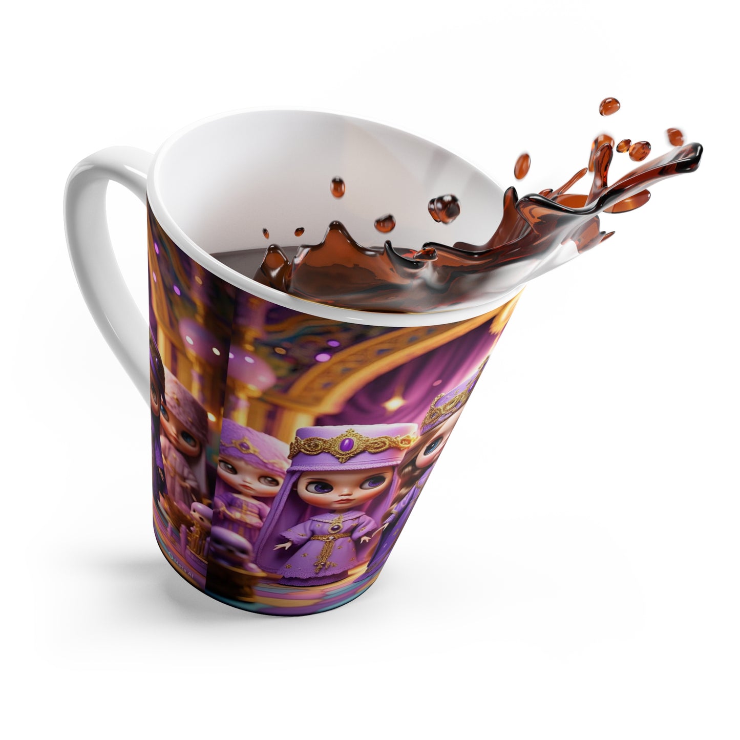 Regal Fantasy Latte Mug, Unique Gift for Tea Lovers, Doll-Inspired Design, Perfect for Home Decor, Cute Collectibles