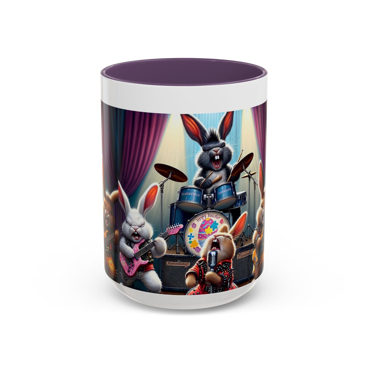 Rockin' Bunny Band Coffee Mug - 11/15oz Accent Mug for Music Lovers