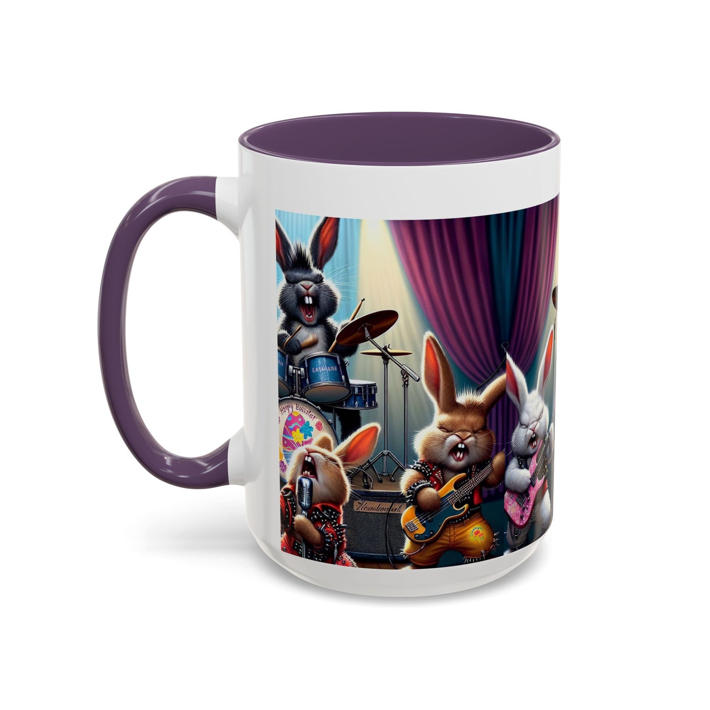 Rockin' Bunny Band Coffee Mug - 11/15oz Accent Mug for Music Lovers