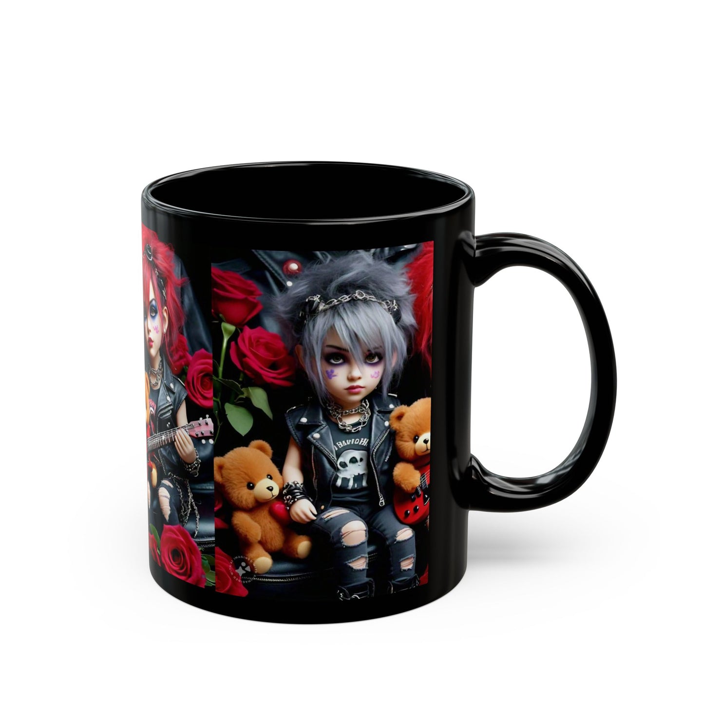 Gothic Cuties Black Mug, Rocker Coffee Cup, Alternative Drinkware, Edgy Gift, Halloween Decor