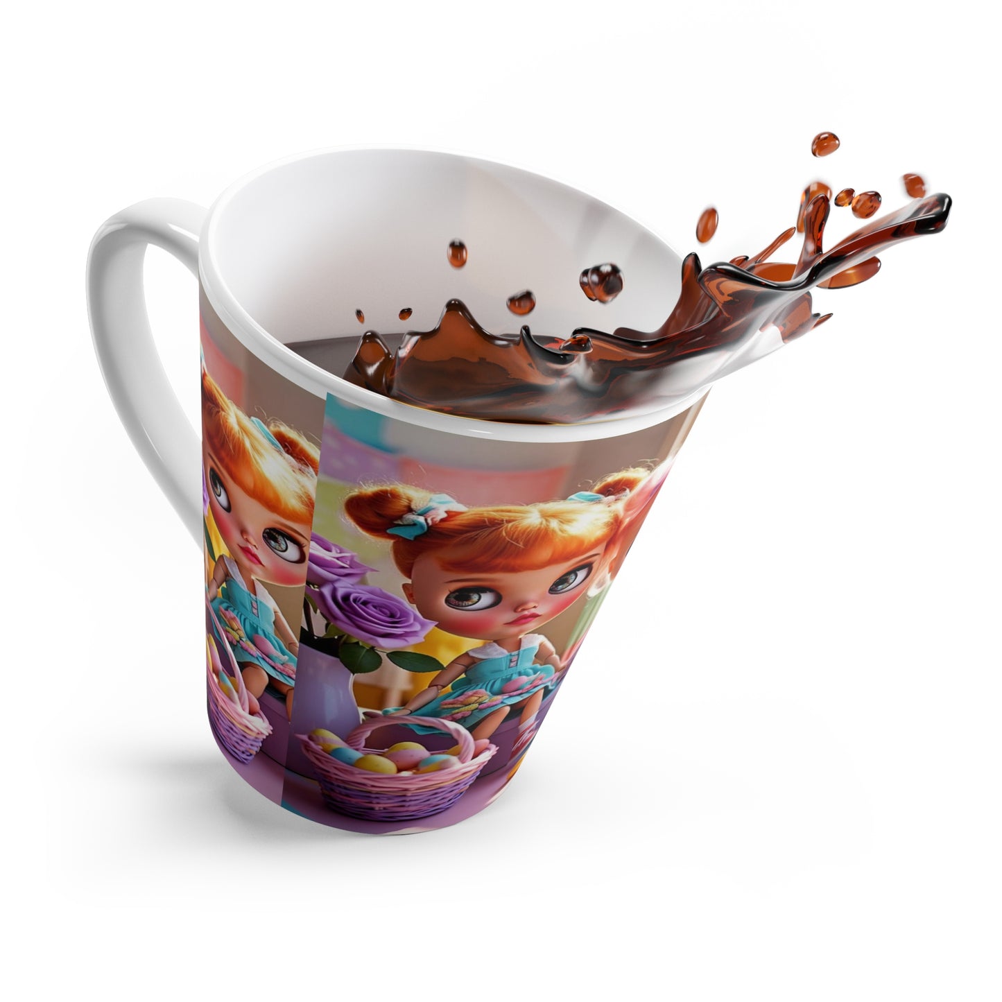 Adorable Blythe Doll Latte Mug – Colorful Spring Design for Kids & Collectors
