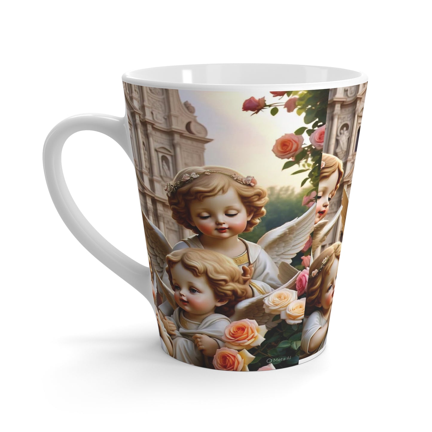 Vintage Angel Latte Mug - Charming Cherub Design for Coffee Lovers