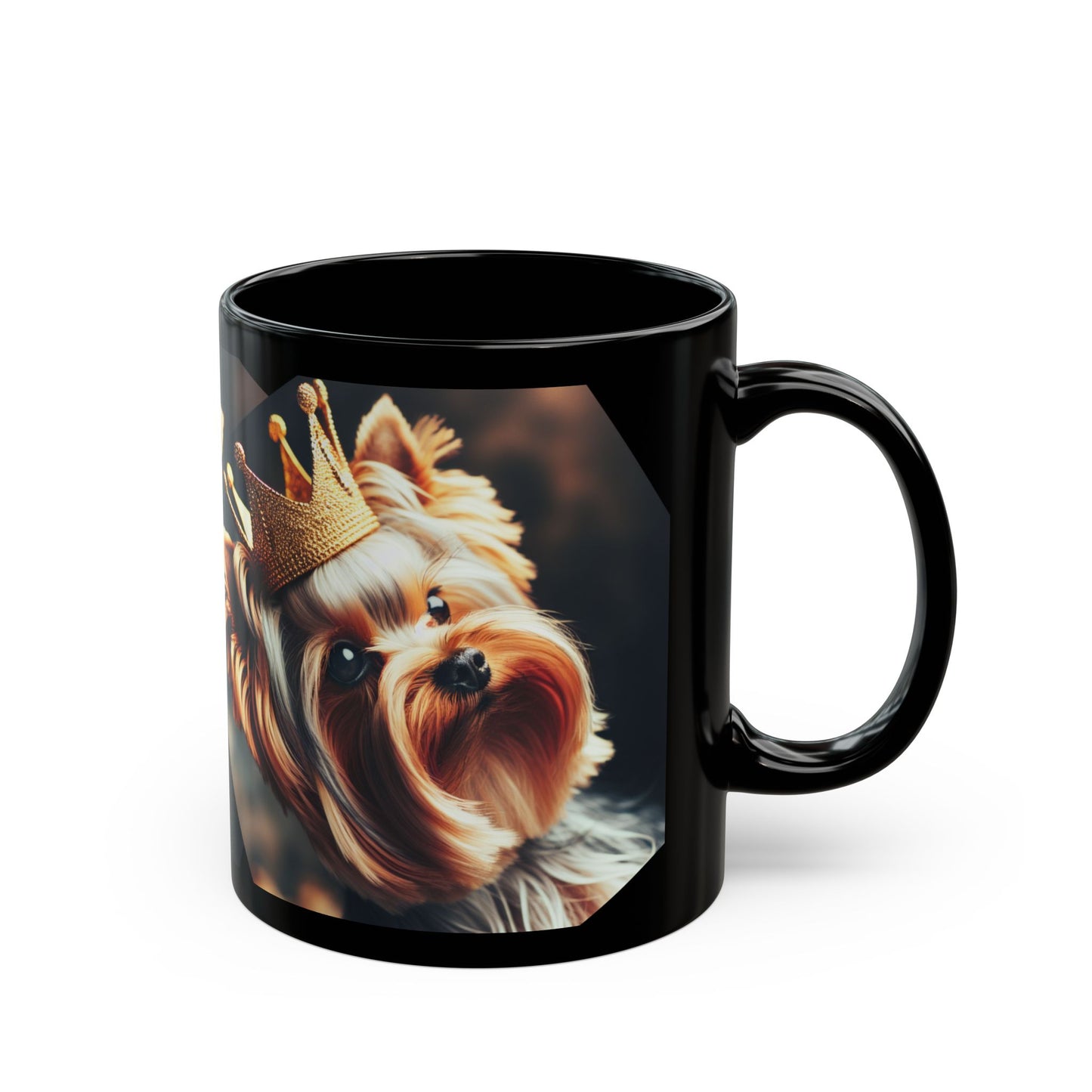 King & Queen Yorkie 🐾👑🐾Black Mug (11oz, 15oz)