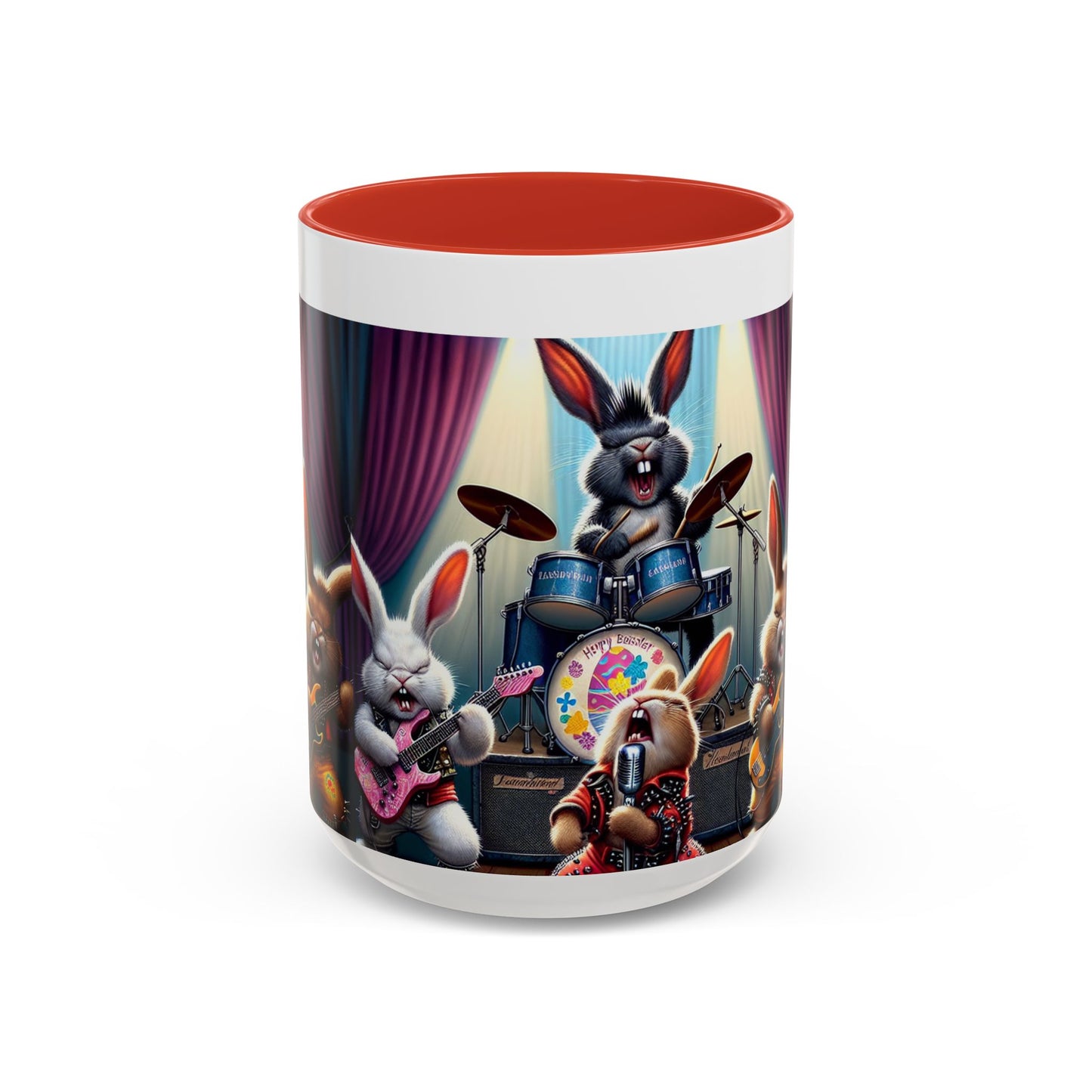 Rockin' Bunny Band Coffee Mug - 11/15oz Accent Mug for Music Lovers