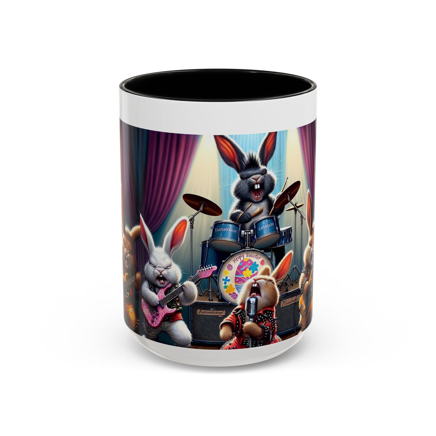 Rockin' Bunny Band Coffee Mug - 11/15oz Accent Mug for Music Lovers