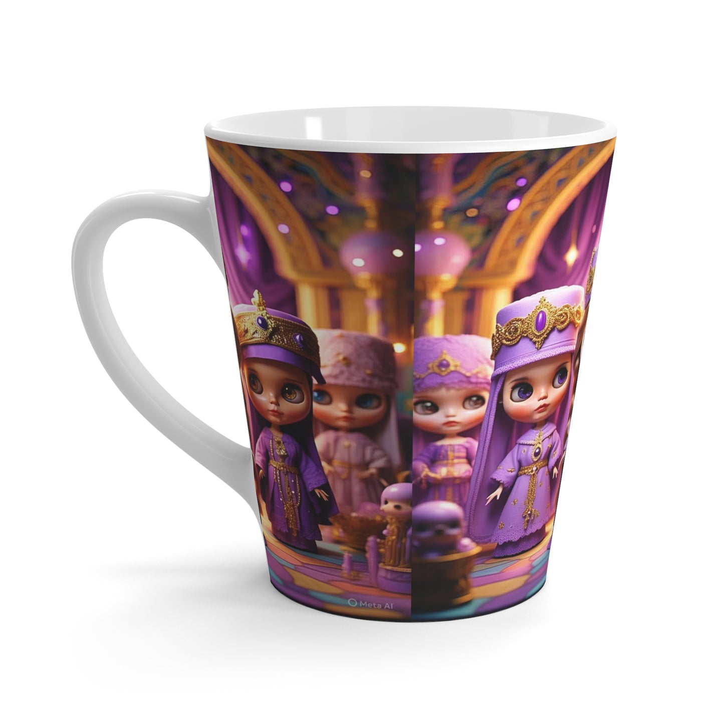 Regal Fantasy Latte Mug, Unique Gift for Tea Lovers, Doll-Inspired Design, Perfect for Home Decor, Cute Collectibles