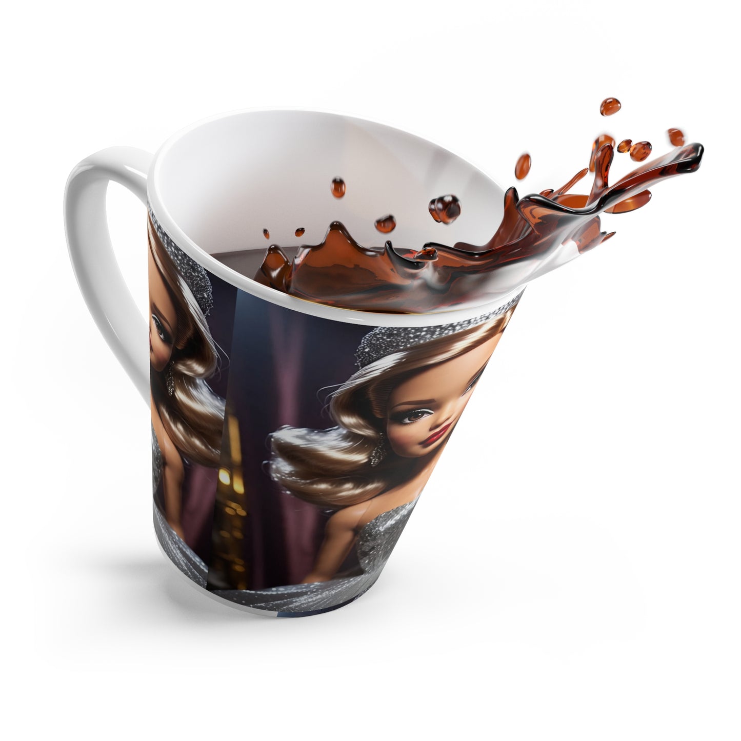 Glamorous Barbie Latte Mug, Doll-Inspired Coffee Cup, Unique Gift for Collectors, Fashionista Kitchen Decor, Perfect for Birthdays, Holidays