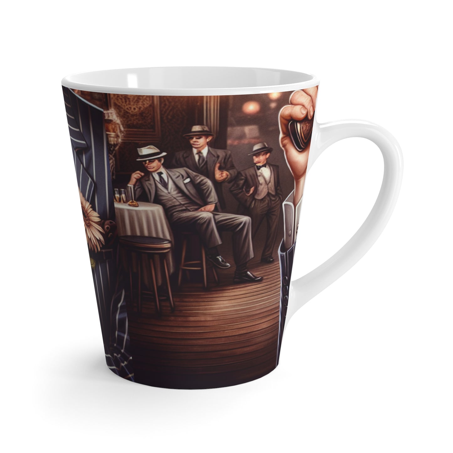Father's Day Latte Mug, Personalized Coffee Cup, Gift for Dad, Unique Mug, Floral Design, Coffee Lover's Present