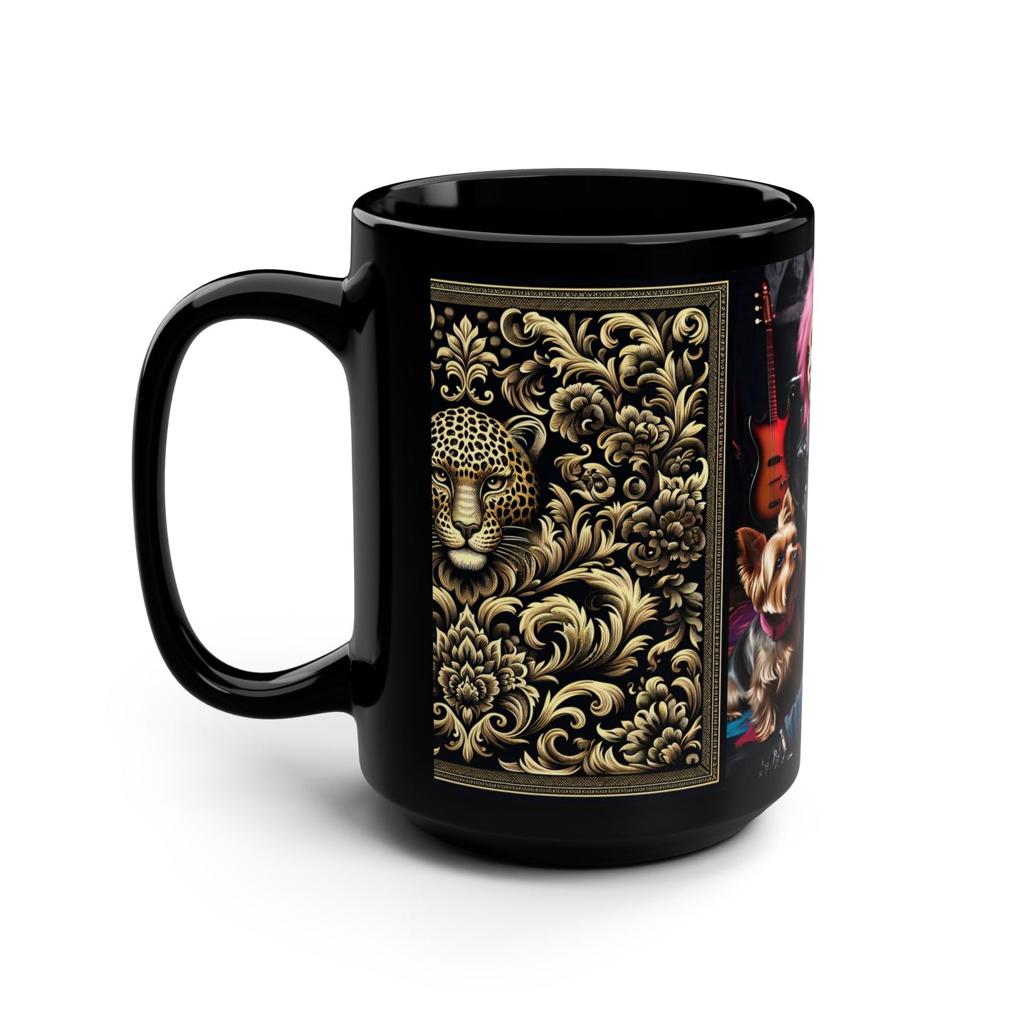 RöckChixx 👑🤘🎂 Black Mug, 15oz