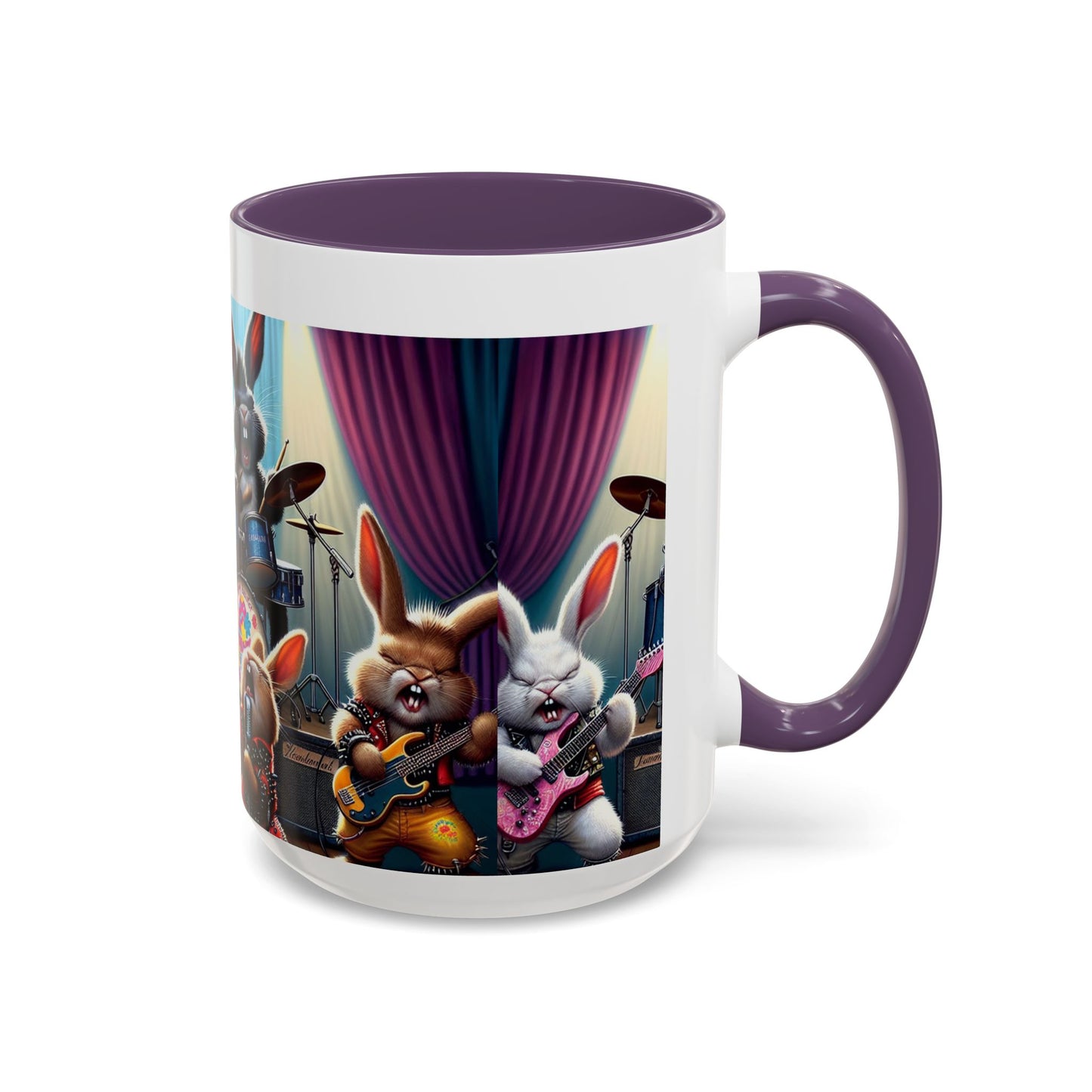 Rockin' Bunny Band Coffee Mug - 11/15oz Accent Mug for Music Lovers