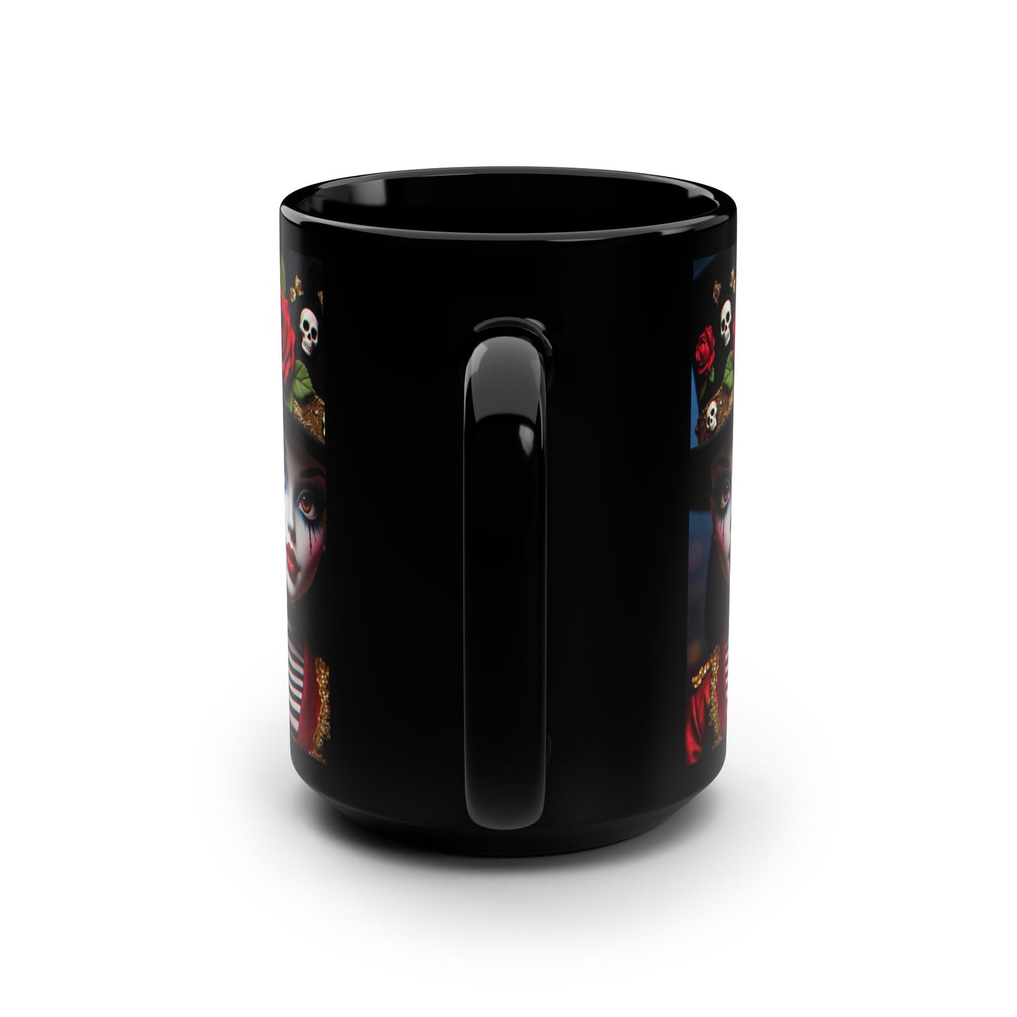 Gothic Fantasy Mug, 15oz Skull and Roses Design, Perfect for Halloween, Gift for Horror Lovers, Unique Coffee Cup, Artistic Drinkware