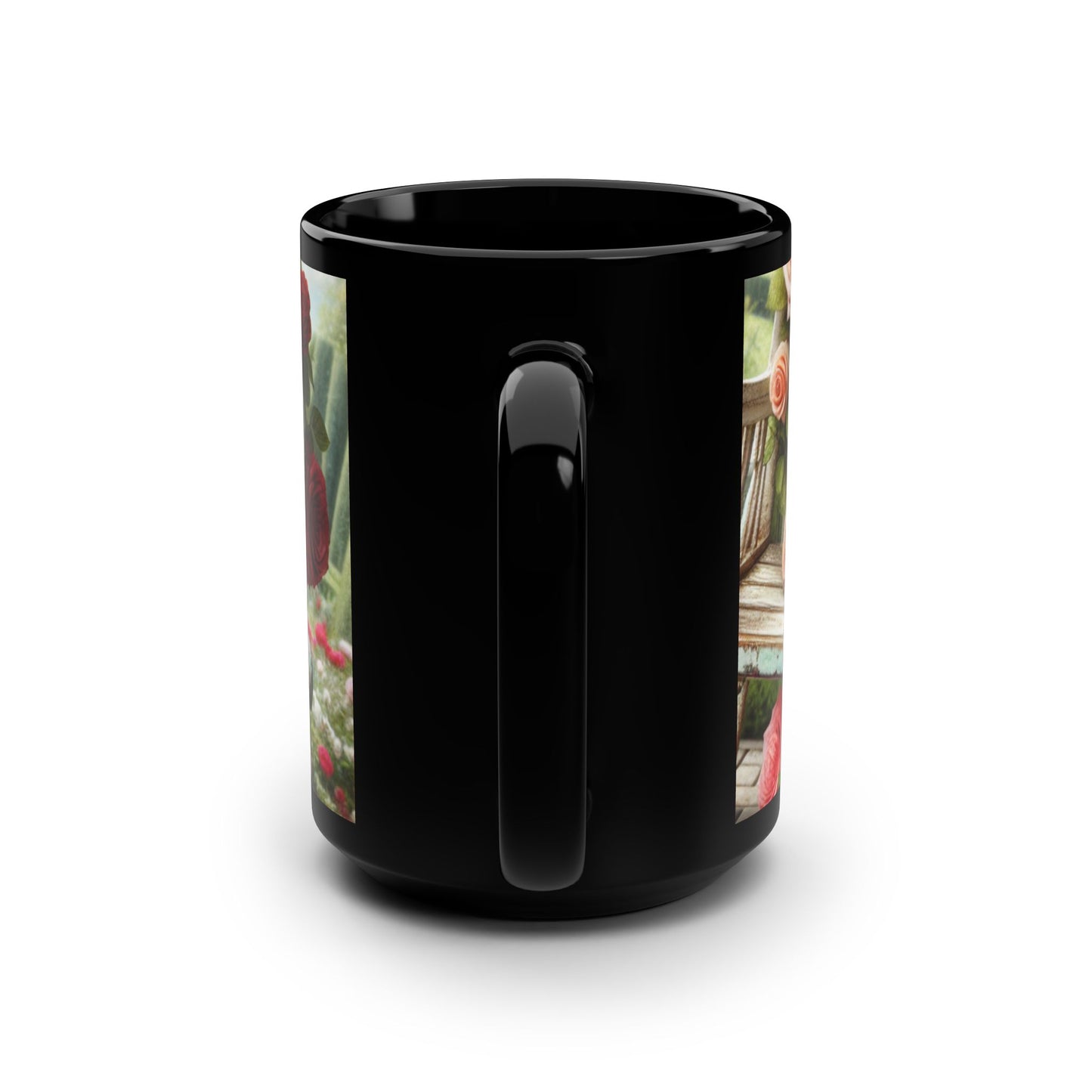 Cute Yorkie 🐾🐾🌹Black Mug, 15oz