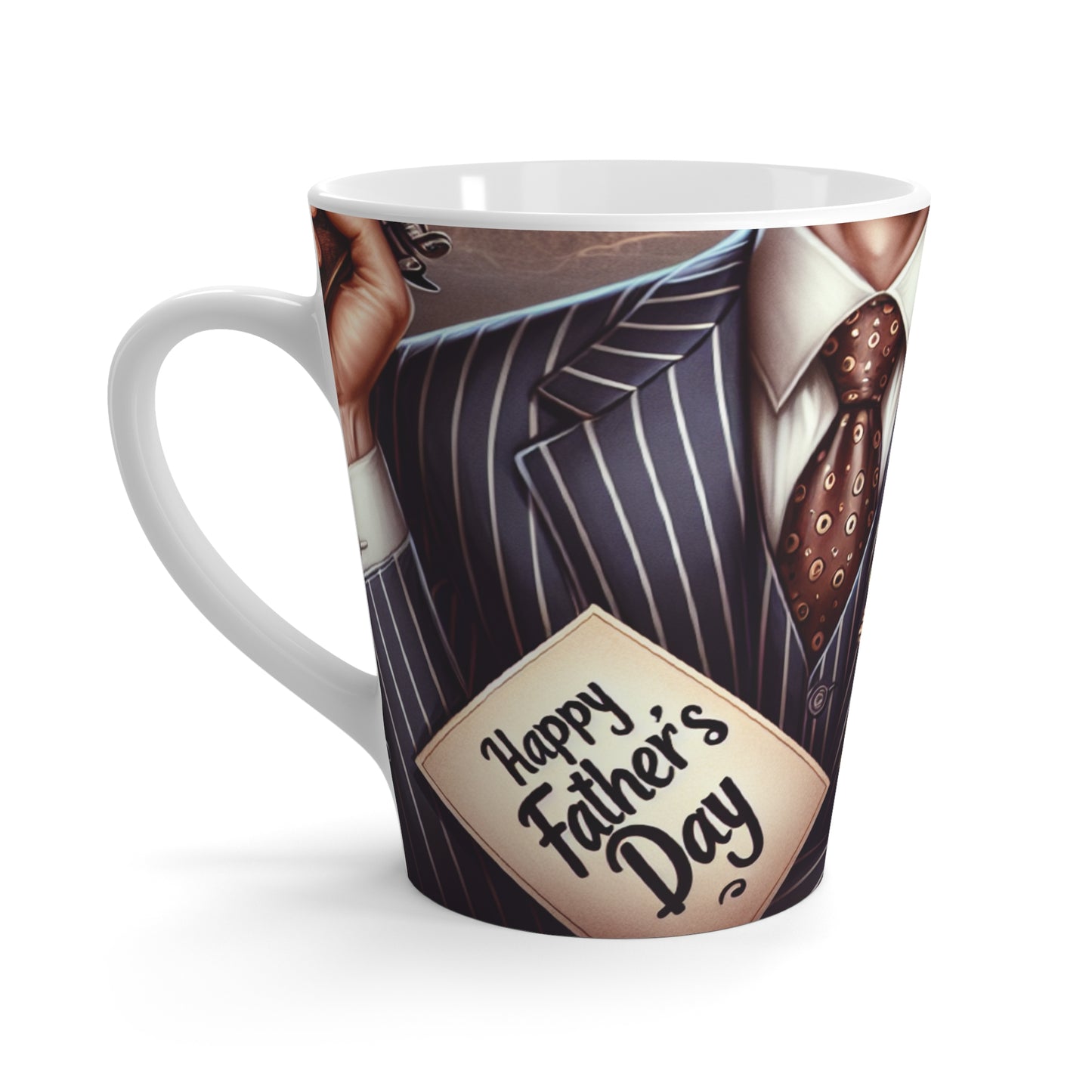 Father's Day Latte Mug, Personalized Coffee Cup, Gift for Dad, Unique Mug, Floral Design, Coffee Lover's Present
