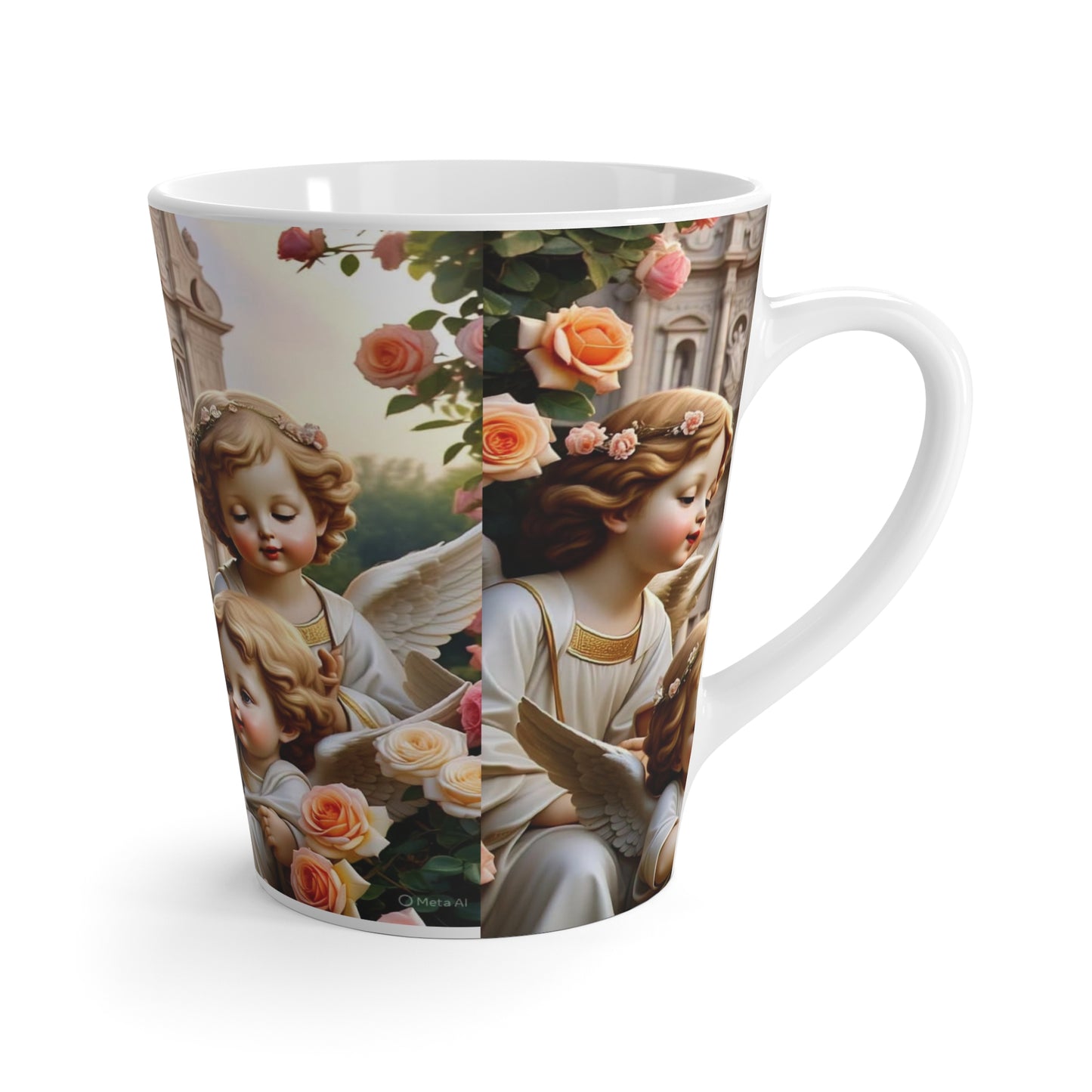 Vintage Angel Latte Mug - Charming Cherub Design for Coffee Lovers