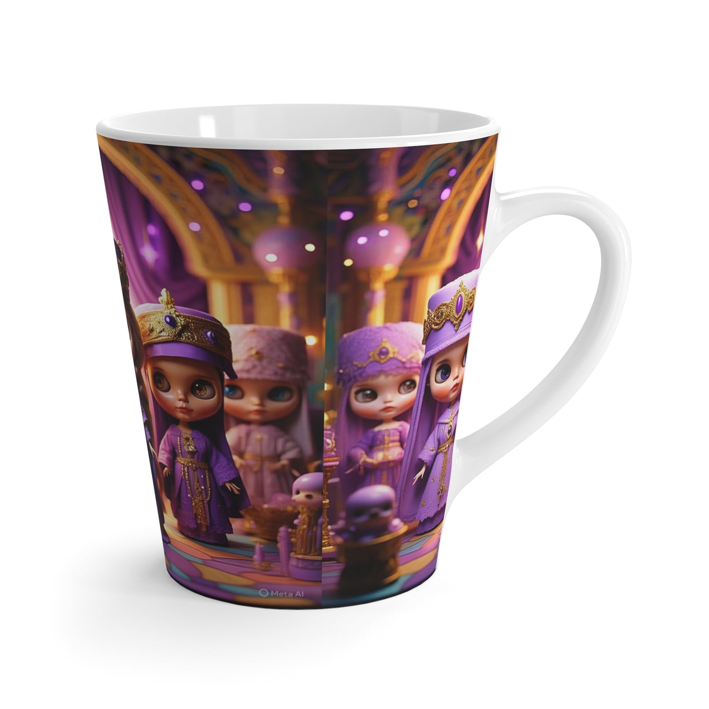 Regal Fantasy Latte Mug, Unique Gift for Tea Lovers, Doll-Inspired Design, Perfect for Home Decor, Cute Collectibles
