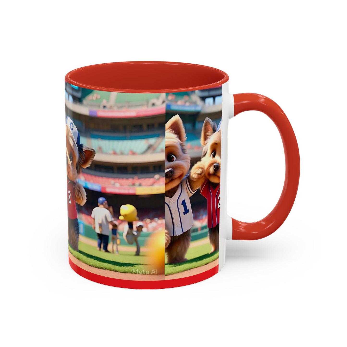 Cute Sports⚾️🐾🐾 Dog Accent Coffee Mug - Perfect for Pet Lovers and Sports Fans