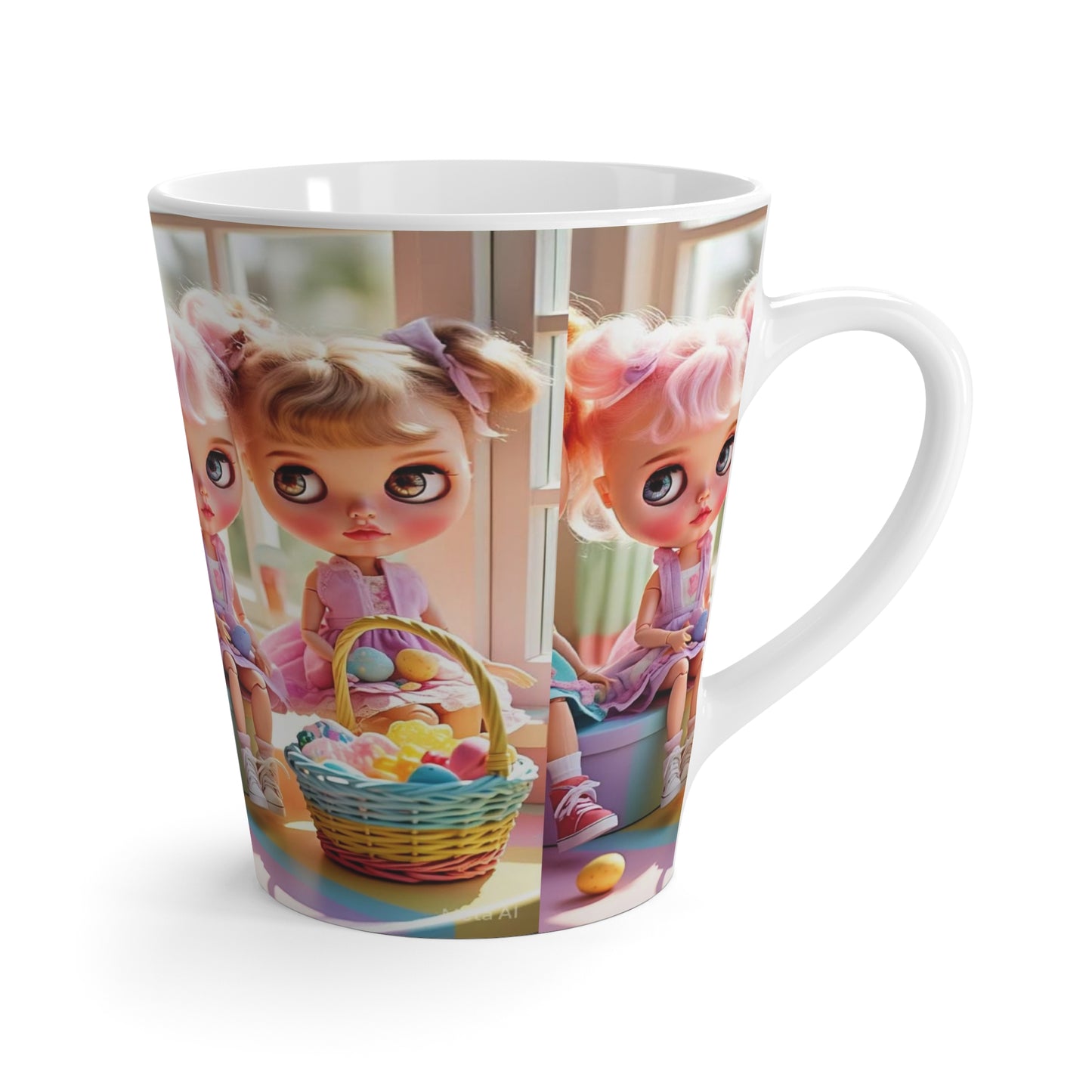 Adorable Blythe Doll Latte Mug – Colorful Spring Design for Kids & Collectors
