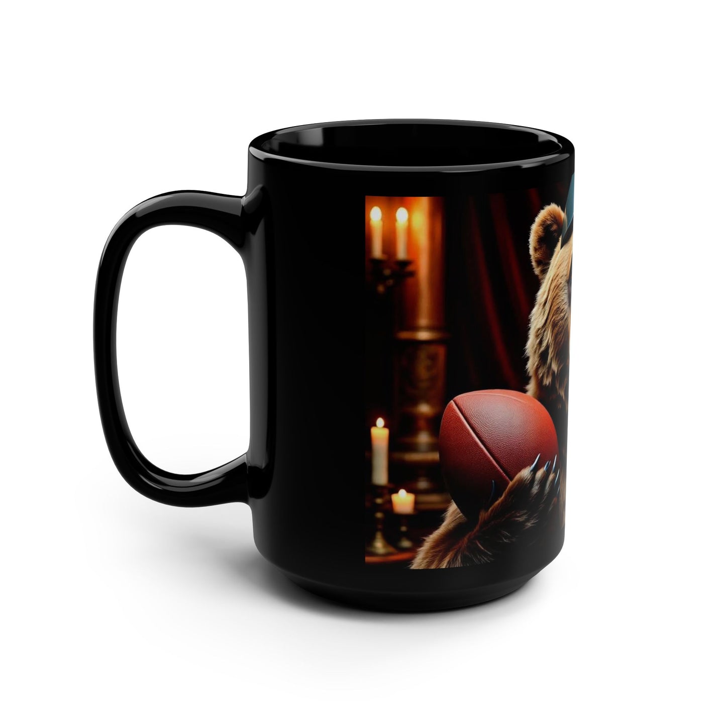 Football Bear Mug - 15oz Coffee Cup, Halloween Gift, Sports Enthusiast, Unique Gift for Him, Home Bar Decor