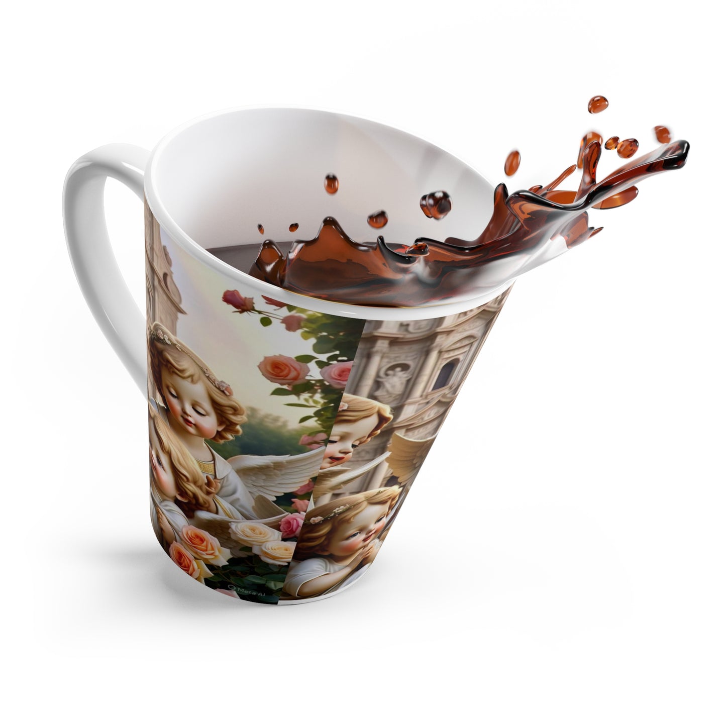 Vintage Angel Latte Mug - Charming Cherub Design for Coffee Lovers