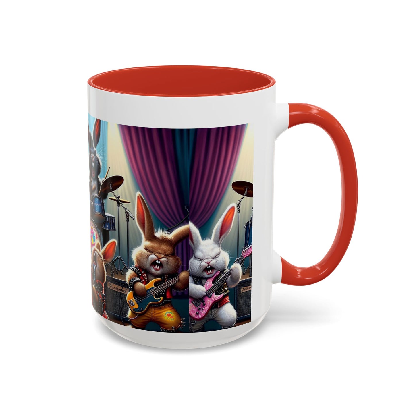 Rockin' Bunny Band Coffee Mug - 11/15oz Accent Mug for Music Lovers