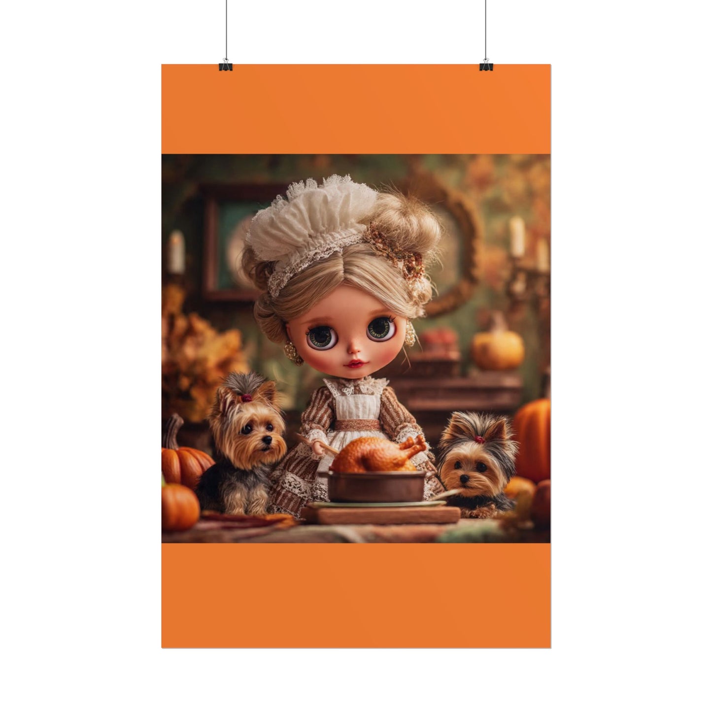 Poster Prints - Thanksgiving and Yorkshire Terriers Design