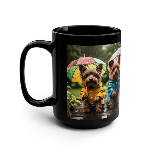 Cute Yorkie Dog Black Mug - 15oz, Perfect Gift for Pet Lovers
