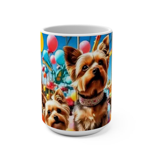 Yorkshire Terrier Carnival Mug | Dog Lover Gift | Pet Enthusiast Coffee Cup | Colorful Dog Design | Fun Gift for Friends