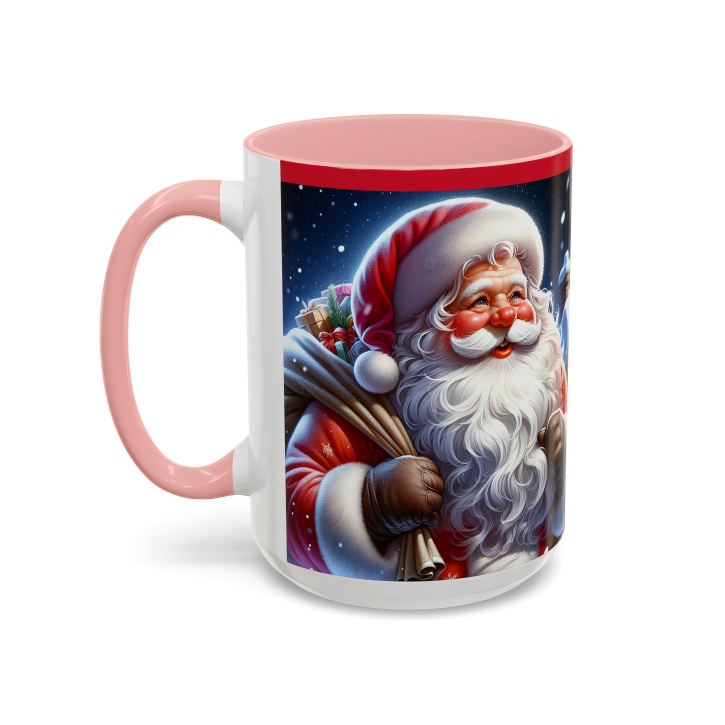 Santa Claus 🎅 Accent Coffee Mug (11, 15oz)