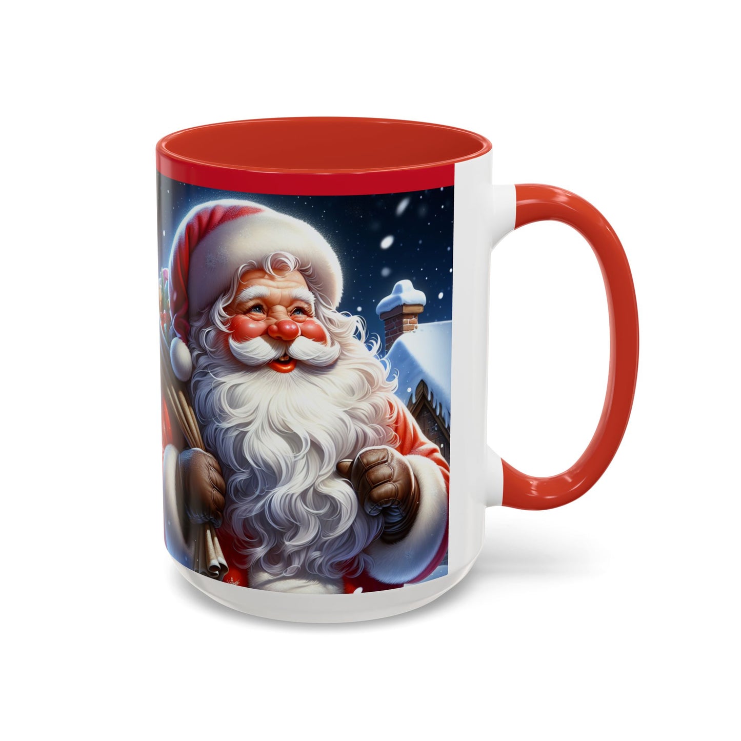 Santa Claus 🎅 Accent Coffee Mug (11, 15oz)