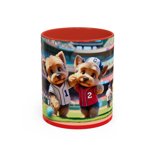 Cute Sports⚾️🐾🐾 Dog Accent Coffee Mug - Perfect for Pet Lovers and Sports Fans