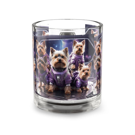 Space💜 Dogs Glass Mug - 10oz Cute Yorkshire Terrier Design