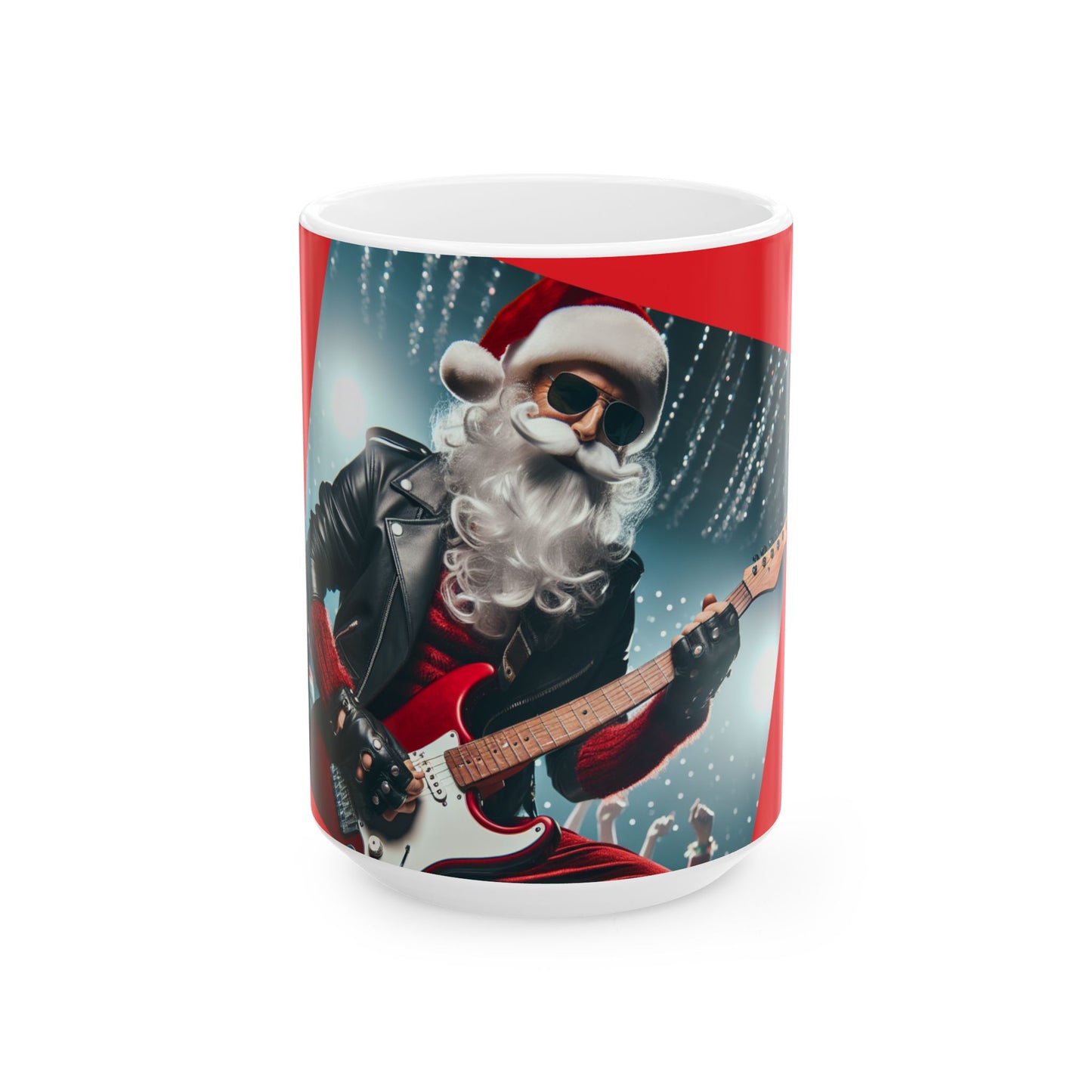 Röckstar Santa Claus 🎅Ceramic Mug, (11oz, 15oz)