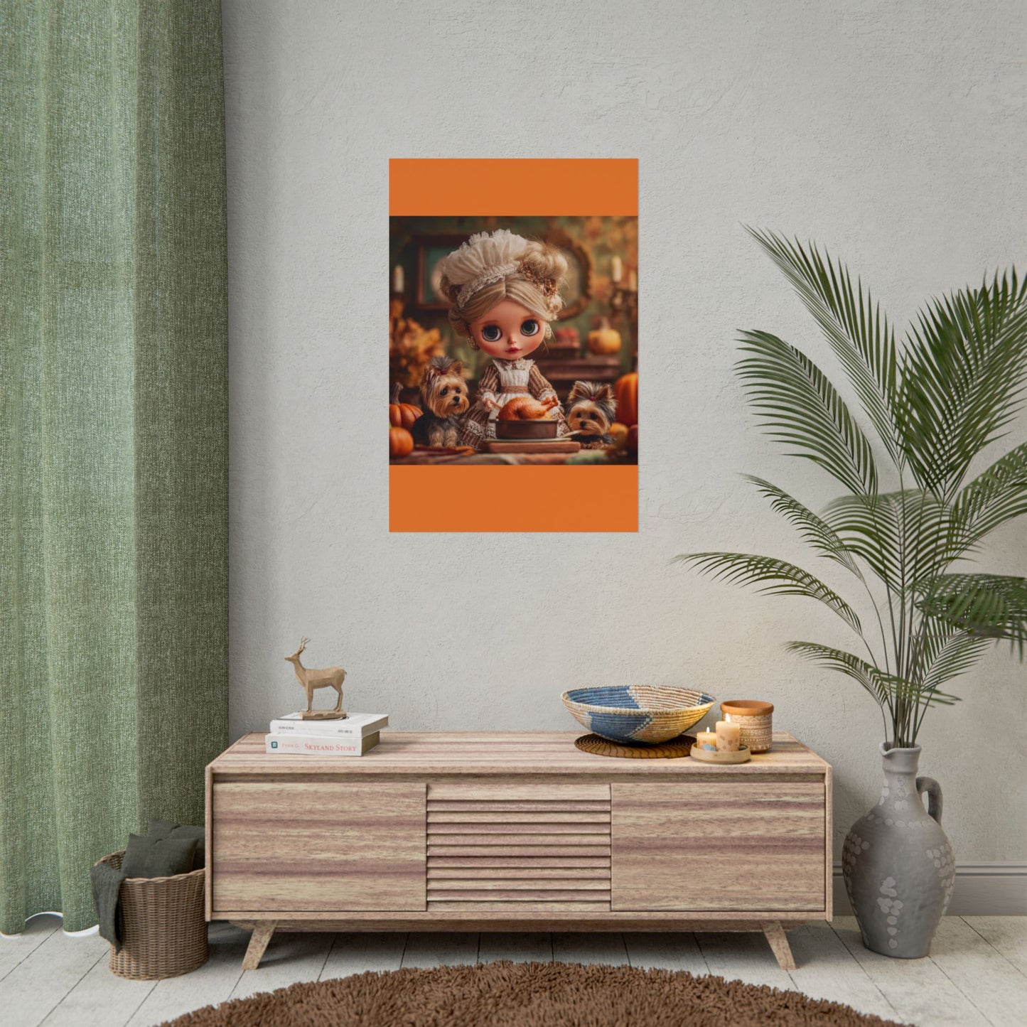 Poster Prints - Thanksgiving and Yorkshire Terriers Design