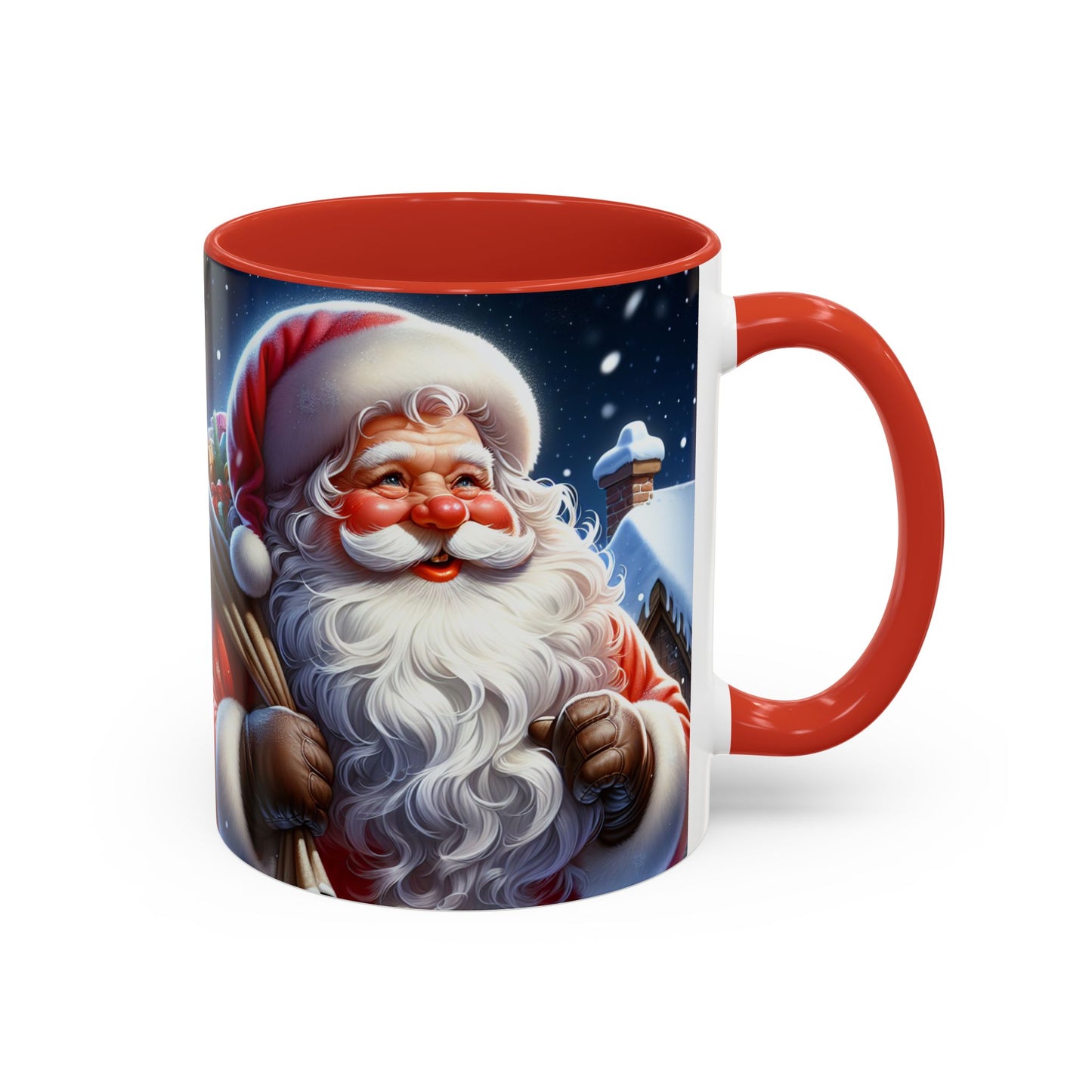 Santa Claus 🎅 Accent Coffee Mug (11, 15oz)