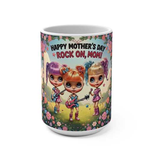Happy Mother's Day🌹15oz Mug - Rock On, Mom! Floral Design