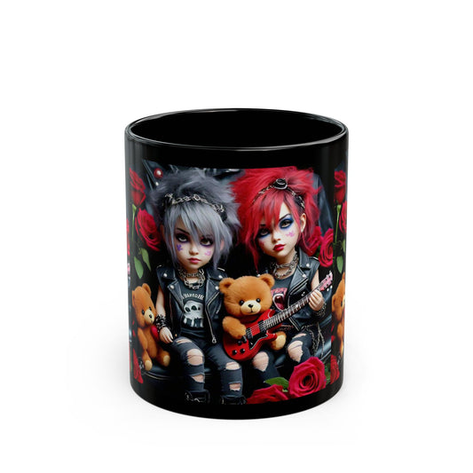 Gothic Cuties Black Mug, Rocker Coffee Cup, Alternative Drinkware, Edgy Gift, Halloween Decor