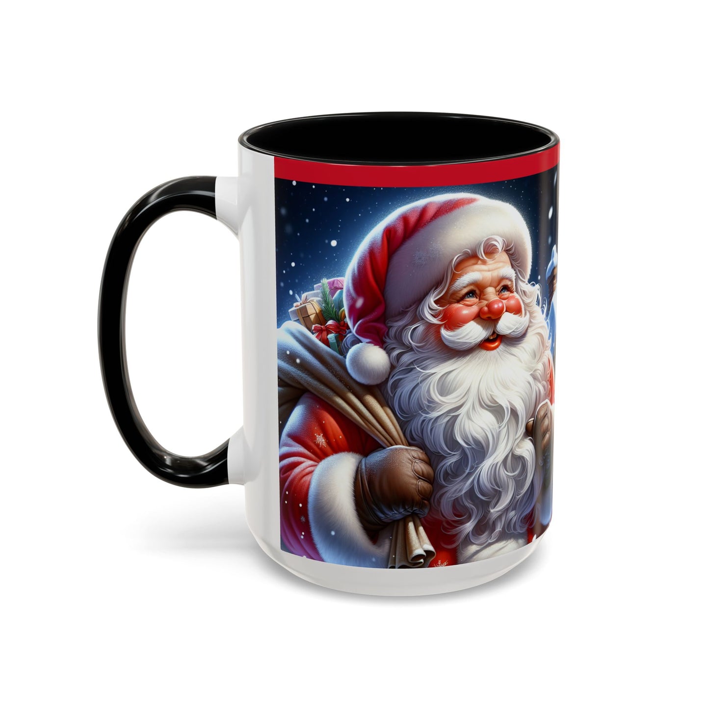 Santa Claus 🎅 Accent Coffee Mug (11, 15oz)