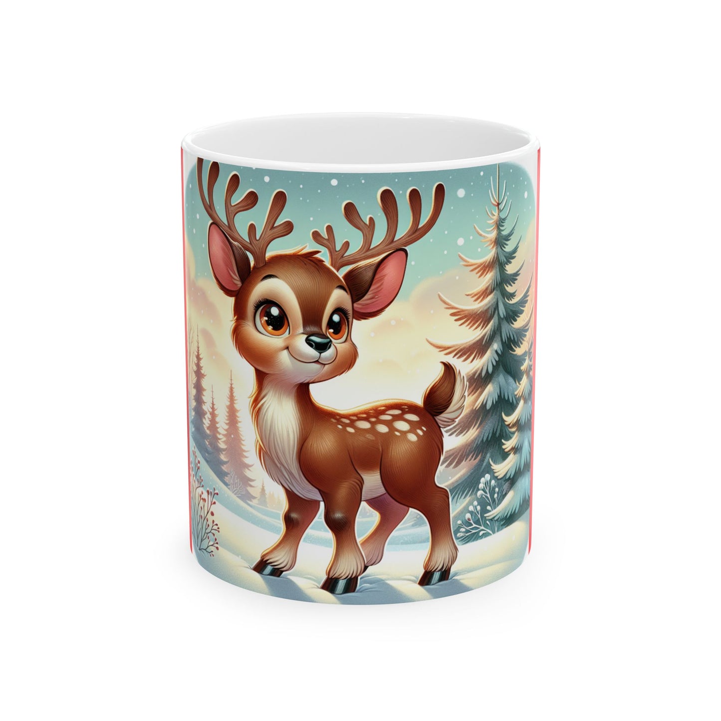 Cute Reindeer 🎄🦌Ceramic Mug, (11oz, 15oz)