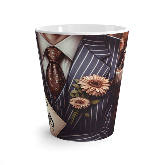 Father's Day Latte Mug, Personalized Coffee Cup, Gift for Dad, Unique Mug, Floral Design, Coffee Lover's Present