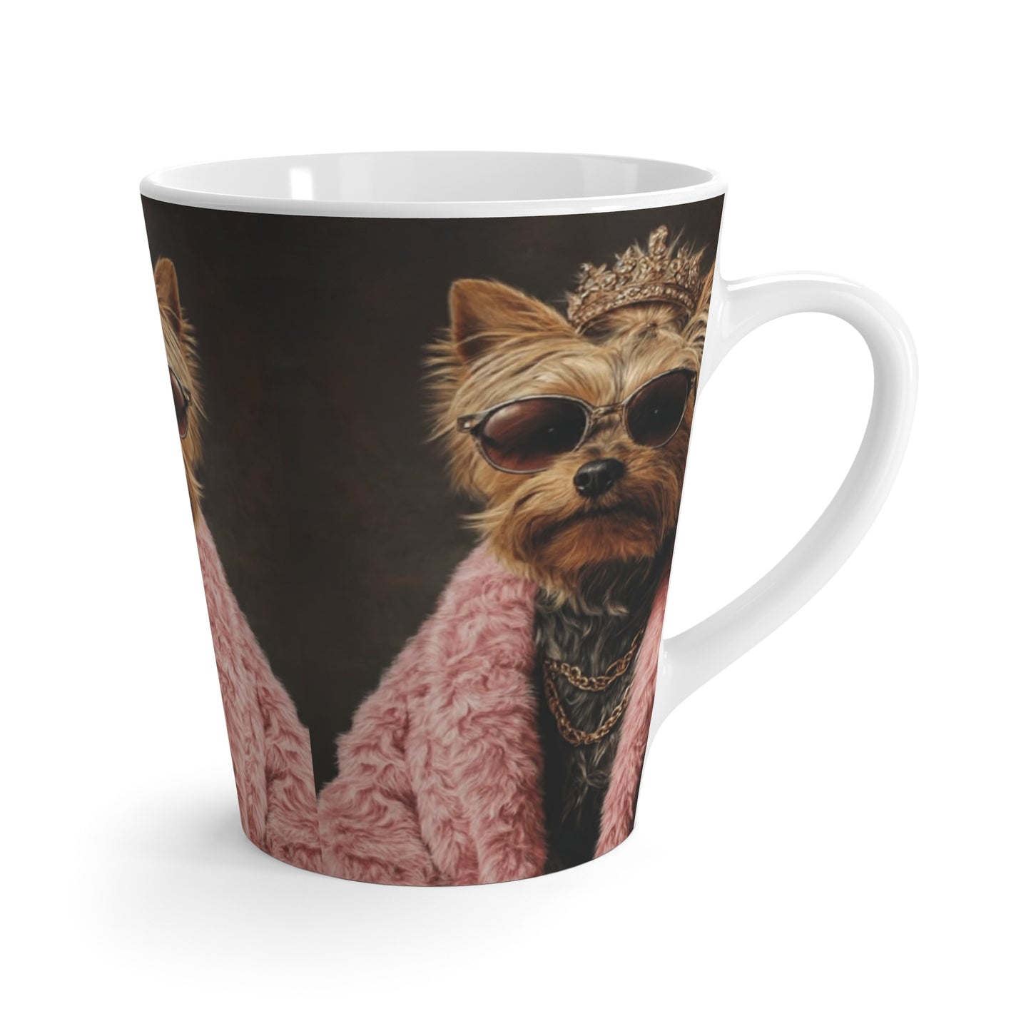 Regal Yorkie Latte Mug — Cute Queen Dog Coffee Cup