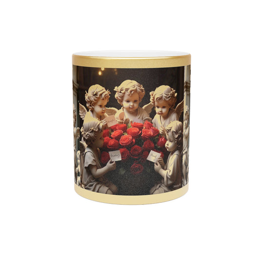 Vintage Angel🌹Decorative Metallic Mug - Silver/Gold