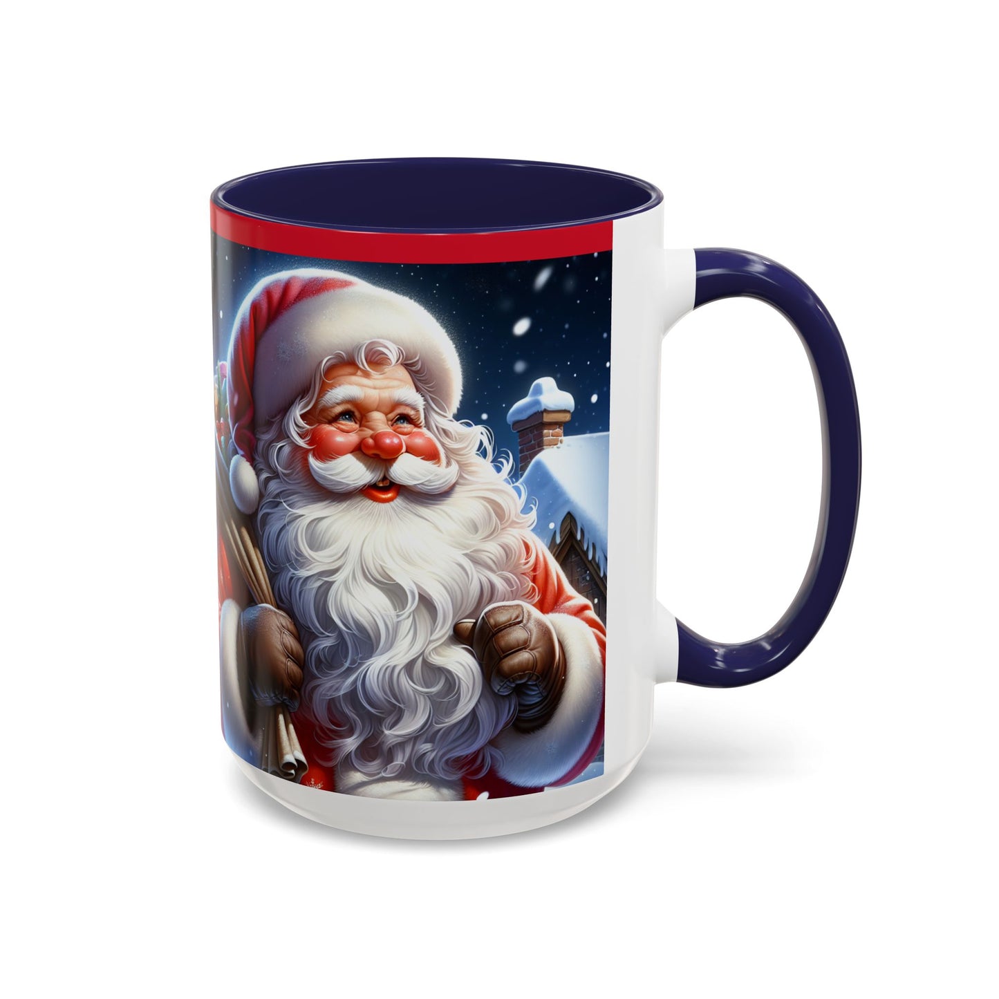 Santa Claus 🎅 Accent Coffee Mug (11, 15oz)